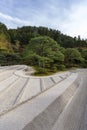 Ginkakuji temple, Japanese dry sand and gravel zen garden during autumn season in Kyoto, Japan Royalty Free Stock Photo