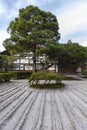 Ginkakuji temple, Japanese dry sand and gravel zen garden during autumn season in Kyoto, Japan Royalty Free Stock Photo
