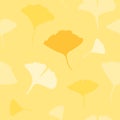 Ginkgo autumn seamless pattern Royalty Free Stock Photo