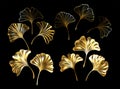 Ginkgo Biloba Gold Leaves Set