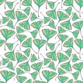 Ginkgo biloba green leaves seamless pattern background design Royalty Free Stock Photo