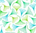 Ginkgo biloba leaves seamless pattern Royalty Free Stock Photo