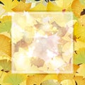 Ginkgo leaf illustration frame background Royalty Free Stock Photo