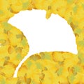 Ginkgo leaf illustration frame background Royalty Free Stock Photo