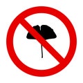 Ginkgo leaf and prohibition sign