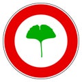 Ginkgo leaf and prohibition sign