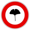 Ginkgo leaf and prohibition sign