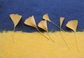Ginkgo leaves on handmade paper
