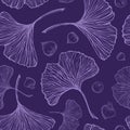 Ginkgo leaves vector seamless pattern