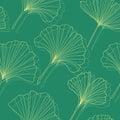 Ginkgo seamless pattern