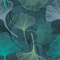 Ginkgo seamless pattern in soft colors.