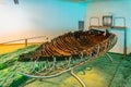 GINOSAR, ISRAEL, SEPTEMBER 15, 2018: An ancient wooden boat found in Ginosar, Israel