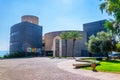 GINOSAR, ISRAEL, SEPTEMBER 15, 2018: Museum of an ancient wooden boat in Ginosar, Israel