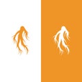 Ginseng logo design template and symbol icon Royalty Free Stock Photo