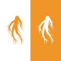 Ginseng logo design template and symbol icon Royalty Free Stock Photo