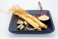 Ginseng root powder for capsules medicine Royalty Free Stock Photo