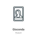 Gioconda outline vector icon. Thin line black gioconda icon, flat vector simple element illustration from editable museum concept Royalty Free Stock Photo