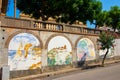 Gioiosa Marea, Sicily, Italy - 27 September 2023. Wall painting in a street leading to the railway station in Gioiosa Marea in the