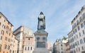 Giordano Bruno statue at the Campo Dei Fiori square in Rome Royalty Free Stock Photo