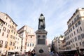 Giordano Bruno statue at the Campo Dei Fiori square in Rome Royalty Free Stock Photo