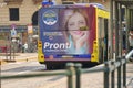 Giorgia Meloni leader of Fratelli d`Italia party billboard for forthcoming natinal election day Royalty Free Stock Photo
