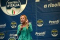 Giorgia Meloni leader of Fratelli d`Italia party during electoral rally for forthcoming national election day Royalty Free Stock Photo