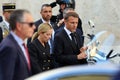 GIORGIA MELONI AND MACRON WALKING AFTER STATE FUNERAL OF FORMER PRESIDENT OF THE REPUBLIC GIORGIO NAPOLITANO , Rome, 26 September Royalty Free Stock Photo