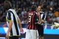 Giorgio Chiellini and Paolo Maldini face to face during the match