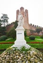 Giorgione marble statue, castle in Castelfranco Veneto, in Italy Royalty Free Stock Photo