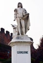 Giorgione statue, marble statues, castle in Castelfranco Veneto, in Italy Royalty Free Stock Photo