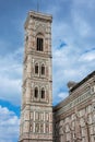 Giotto\'s Campanile, the Bell Tower of Santa Maria del Fiore, the cathedral of Florence in Piazza del Duomo, Florence - Italy Royalty Free Stock Photo