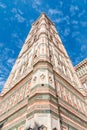 Giotto`s Campanile historical Old Town of FlorenceTuscany, Italy.