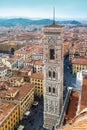 Giotto`s famous Bell Tower next to the il Duomo in Florence, Italy.