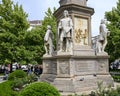 Giovanni Antonio Boltraffio, Monument to Leonardo Da Vinci in Piazza della Scala Square, Milan, Italy. Royalty Free Stock Photo