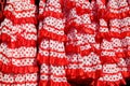 Gipsy dress red spots pattern texture andalusian Royalty Free Stock Photo