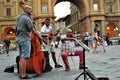 Gipsy street musicians in Florence , Italy