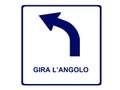 Gira l`angolo italian sign for information point. Royalty Free Stock Photo