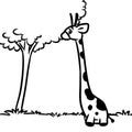 Giraffe Africa minimalism cartoon coloring page Royalty Free Stock Photo