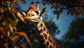 Giraffe in Africa, nature beauty, spotted in the wilderness generated by AI Royalty Free Stock Photo