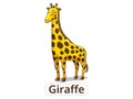 Giraffe african savannah animal cartoon vector