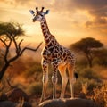 Giraffe African Wildlife Background Animals are Cute