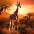 Giraffe African Wildlife Background Animals are Cute