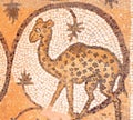 Giraffe at ancient mosaic in an christian church i