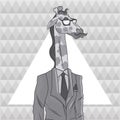 Giraffe animal hipster style triangule background Royalty Free Stock Photo