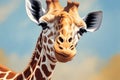 Giraffe Art: Expressive Painting, Drawing, and Illustration Masterpieces. Royalty Free Stock Photo