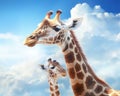 giraffe and babay giraffe and babay image giraffe babay sky funny cloud animal africa blue cute