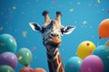 Giraffe balloon colorful. Generate Ai