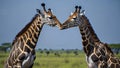 Giraffe Battle: Spectacular Giraffe Duel at National Park.