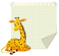 Giraffe on blank note