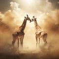 Giraffe bulls Royalty Free Stock Photo